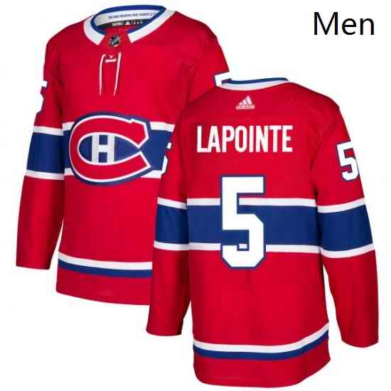 Mens Adidas Montreal Canadiens 5 Guy Lapointe Authentic Red Home NHL Jersey